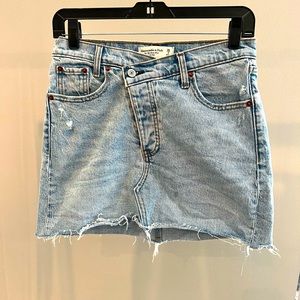 Abercrombie Asymmetrical Button Denim Skirt